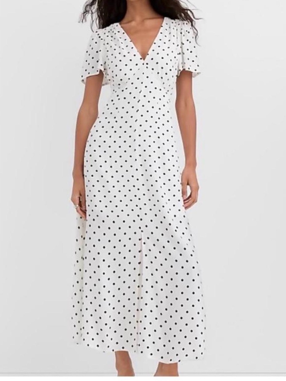 LOFT Polka Dot Midi Dress